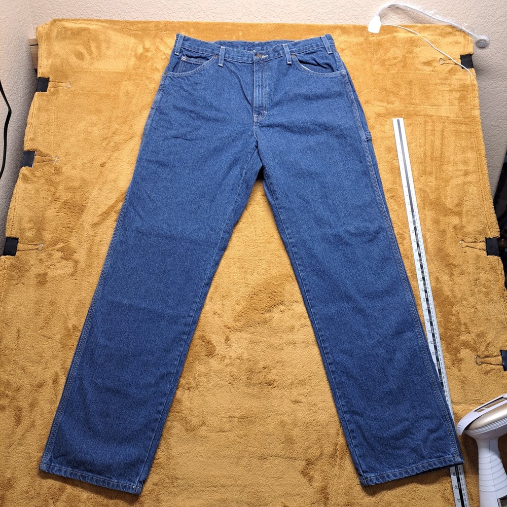 Dickies Carpenter Jeans Mens 36x34 Blue Excellent Relaxed Straight Workwear
